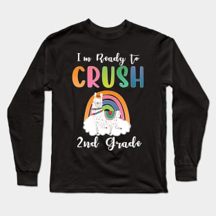 I'm ready to Crush 2nd Grade Funny Llama Back to School Long Sleeve T-Shirt